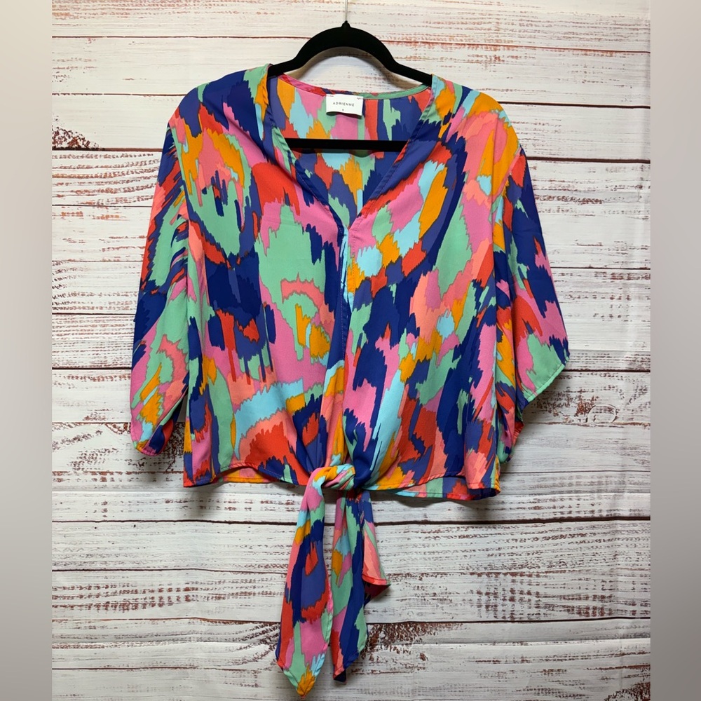 Adrienne Free Spirit Abstract Print Blouse